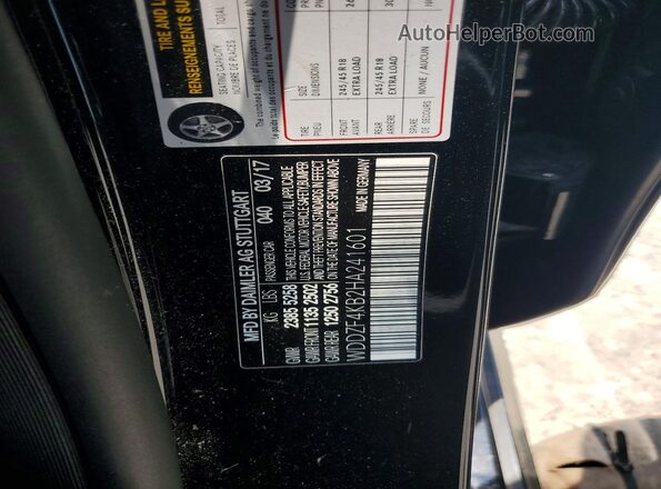 WDDZF4KB2HA241601 2017 MERCEDES-BENZ E Black Widok komory silnika
