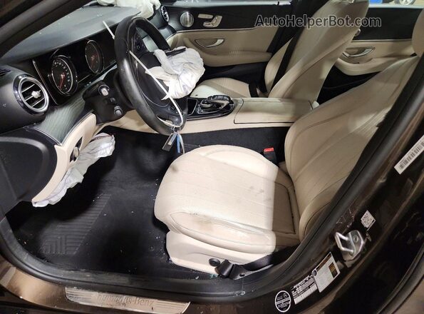 WDDZF4KB8HA173420 2017 MERCEDES-BENZ E Brown Front interior view