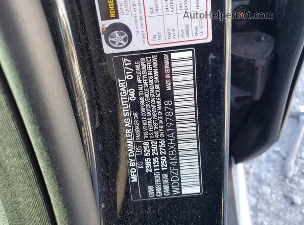 WDDZF4KBXHA197878 2017 MERCEDES-BENZ E Black VIN sticker view