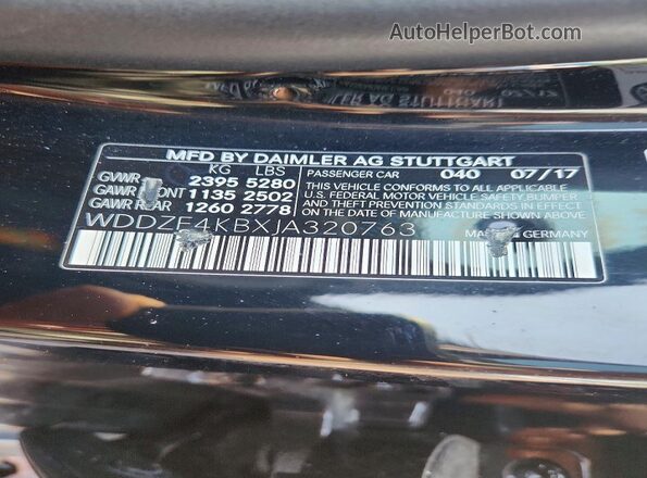 WDDZF4KBXJA320763 2018 MERCEDES-BENZ E Черный Вид подкапотного пространства
