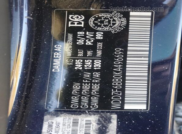 WDDZF6BB0KA496699 2019 MERCEDES-BENZ E Blue Engine compartment view