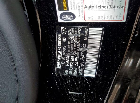 WDDZF6EB3HA201065 2017 MERCEDES-BENZ E Черный Вид подкапотного пространства
