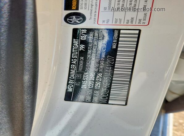 WDDZF6EB5JA441207 2018 MERCEDES-BENZ E Белый Вид подкапотного пространства