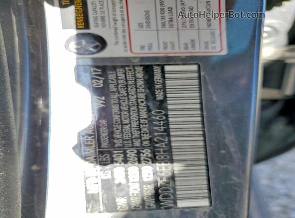 WDDZF6EB8HA214460 2017 MERCEDES-BENZ E Gray Vista del compartimento del motor