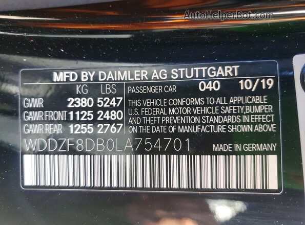 WDDZF8DB0LA754701 2020 MERCEDES-BENZ E Black Շարժիչի բաժամունքի տեսք