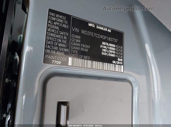 WDZFE7CD9GP182737 2016 MERCEDES-BENZ SPRINTER Gray Vista del compartimento del motor