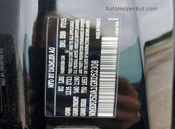 WMEFJ5DA1GK052308 2016 SMART FORTWO Brown VIN կոդի պիտակի տեսք