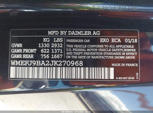 WMEFJ9BA2JK270968 2018 SMART FORTWO ELECTRIC DRIVE Blue Engine compartment view