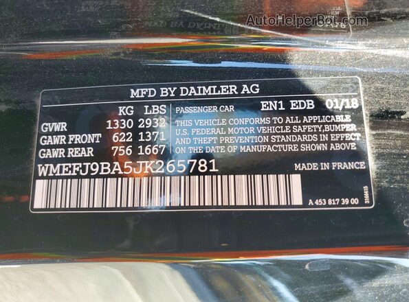 WMEFJ9BA5JK265781 2018 SMART FORTWO Orange Вид підкапотного простору