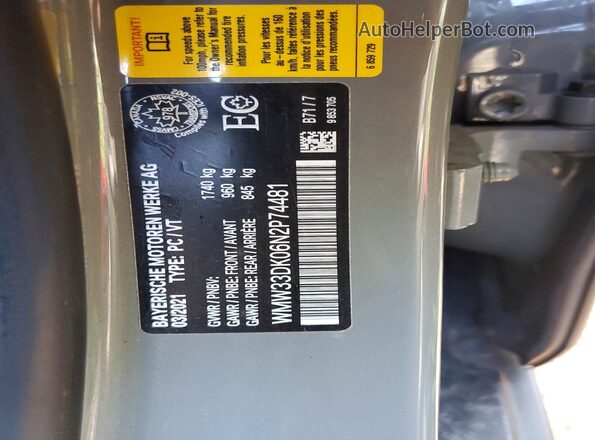 WMW33DK06N2P74481 2022 MINI COOPER Серый Вид подкапотного пространства