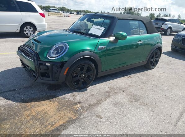 WMW43DL09N3P13896 2022 MINI CONVERTIBLE Green Առջևի ձախ երեք քառորդ տեսարան