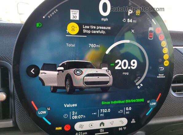 WMW43GD01T2Y23201 2026 MINI COOPER Silver ხელსაწყოთა პანელის ხედი