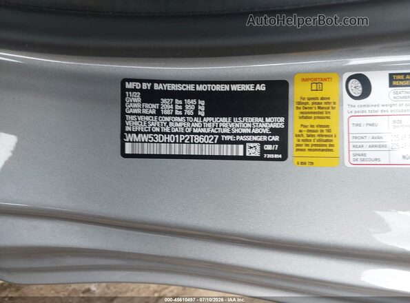WMW53DH01P2T86027 2023 MINI HARDTOP Gray Engine compartment view