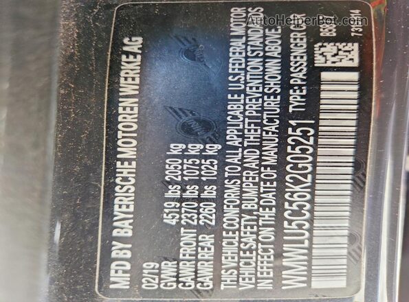 WMWLU5C56K2G05251 2019 MINI COOPER Gray Widok komory silnika