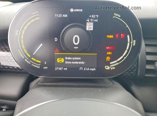 WMWXP3C04M2N97801 2021 MINI COOPER Black Вид щитка приладів