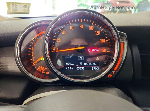 WMWXP5C52K2D72168 2019 MINI COOPER Gray Vista del cuadro de instrumentos