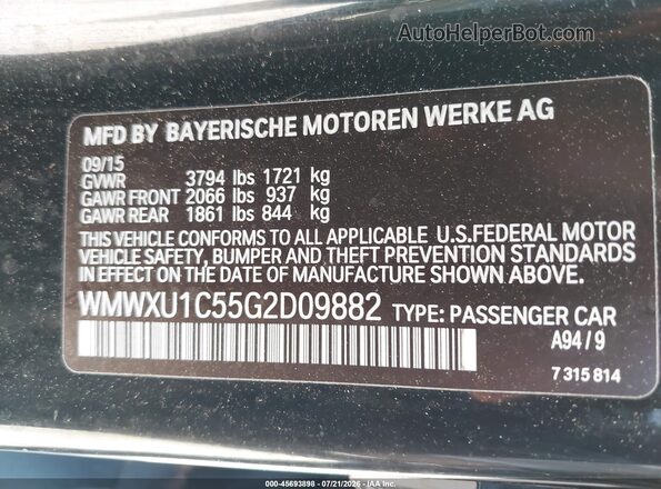WMWXU1C55G2D09882 2016 MINI HARDTOP Black Widok komory silnika