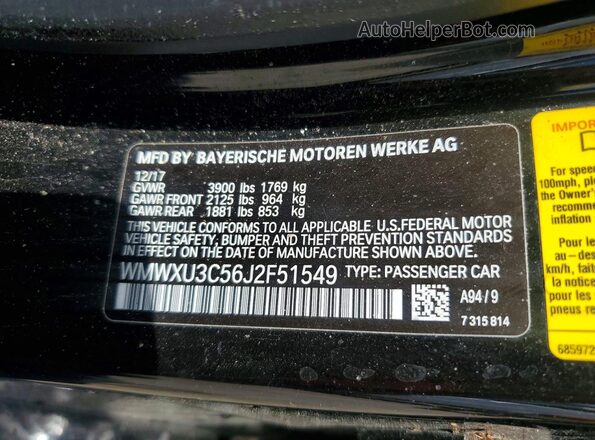 WMWXU3C56J2F51549 2018 MINI COOPER Black Вид підкапотного простору
