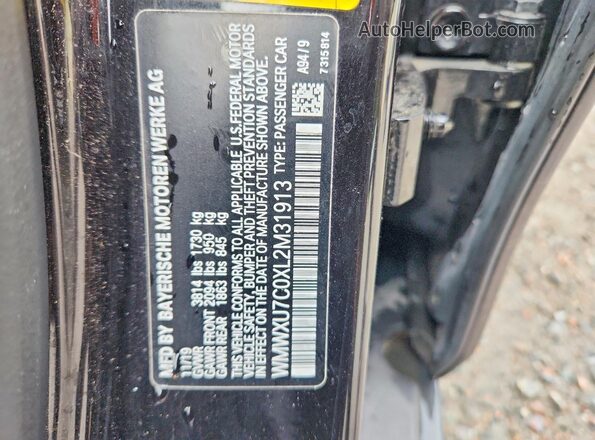 WMWXU7C0XL2M31913 2020 MINI COOPER Black Engine compartment view
