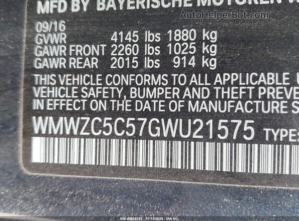 WMWZC5C57GWU21575 2016 MINI COUNTRYMAN Navy Widok komory silnika