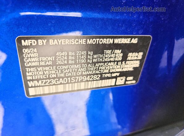 WMZ23GA01S7P94282 2025 MINI COUNTRYMAN Blue VIN sticker view