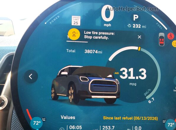WMZ23GA05S7S05718 2025 MINI COUNTRYMAN Blue Սարքավորումների վահանակի տեսք