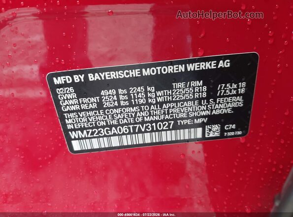 WMZ23GA06T7V31027 2026 MINI COUNTRYMAN Red ძრავის განყოფილების ხედი