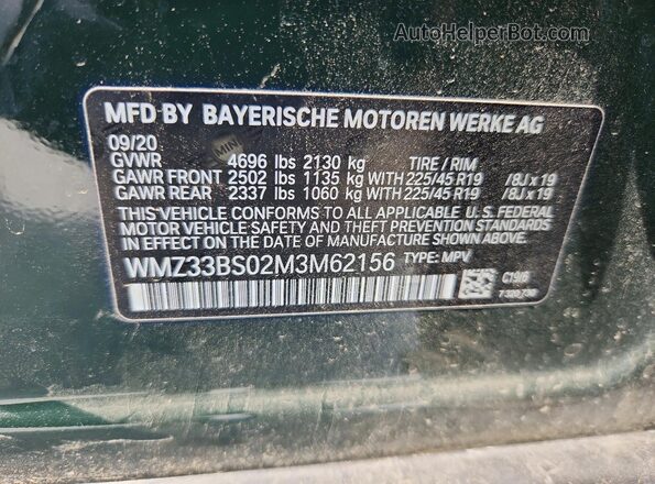 WMZ33BS02M3M62156 2021 MINI COOPER Черный Вид подкапотного пространства