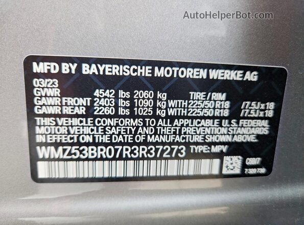 WMZ53BR07R3R37273 2024 MINI COOPER Silver 360 interior view