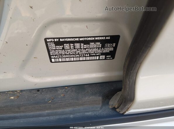 WMZ53BR0XN3N72744 2022 MINI COUNTRYMAN White Vista del compartimento del motor