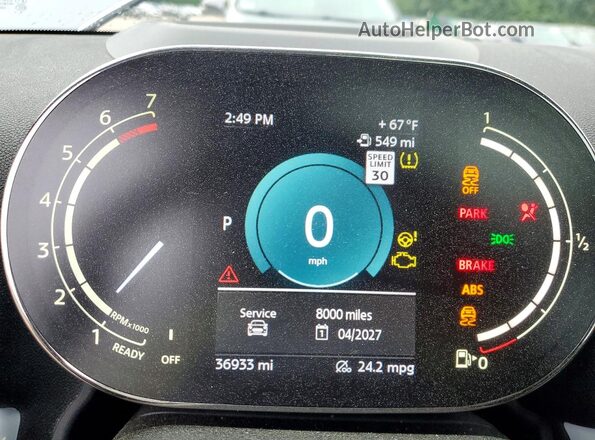 WMZ83BR04R3R81065 2024 MINI COOPER Gray Вид щитка приладів