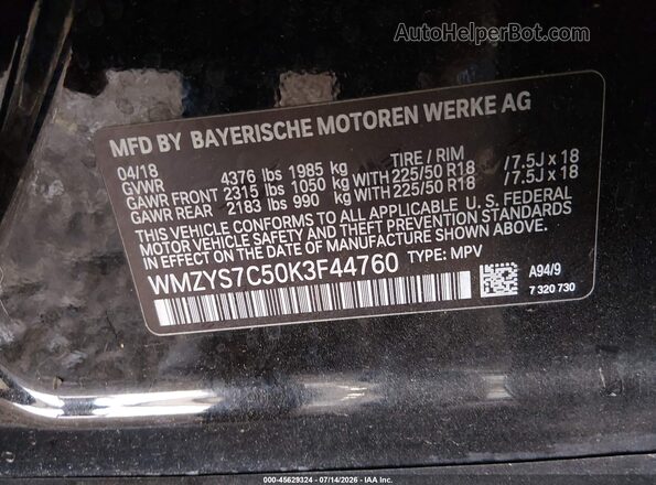 WMZYS7C50K3F44760 2019 MINI COUNTRYMAN Black Widok komory silnika
