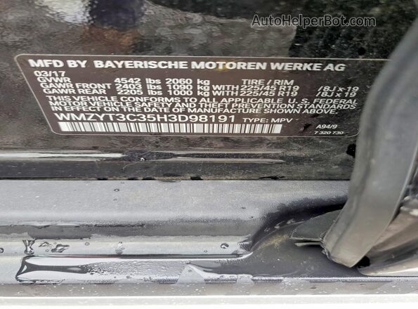 WMZYT3C35H3D98191 2017 MINI COOPER Black ძრავის განყოფილების ხედი