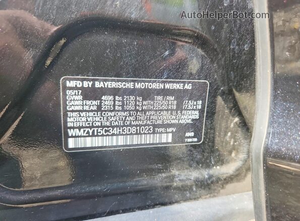 WMZYT5C34H3D81023 2017 MINI COOPER Black Vista del compartimento del motor