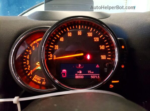 WMZYV5C35H3E02603 2017 MINI COOPER Синий Вид щитка приборов