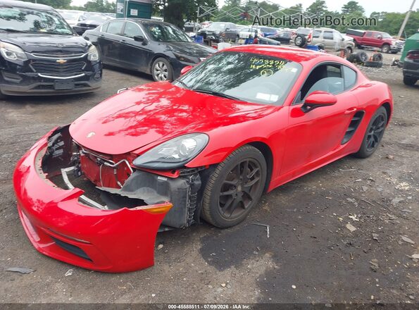 WP0AA2A82JK260746 2018 PORSCHE CAYMAN Красный Передняя левая четверть