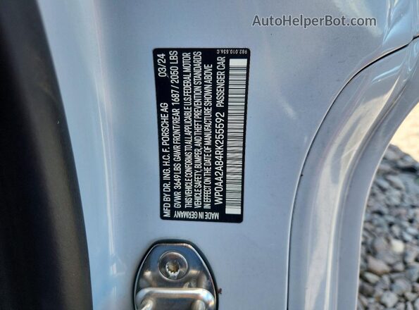 WP0AA2A84RK255592 2024 PORSCHE CAYMAN Gray Widok komory silnika