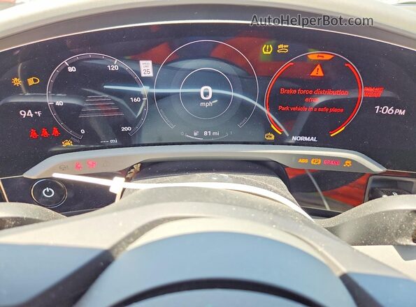 WP0AA2Y10MSA17971 2021 PORSCHE TAYCAN Gray ხელსაწყოთა პანელის ხედი