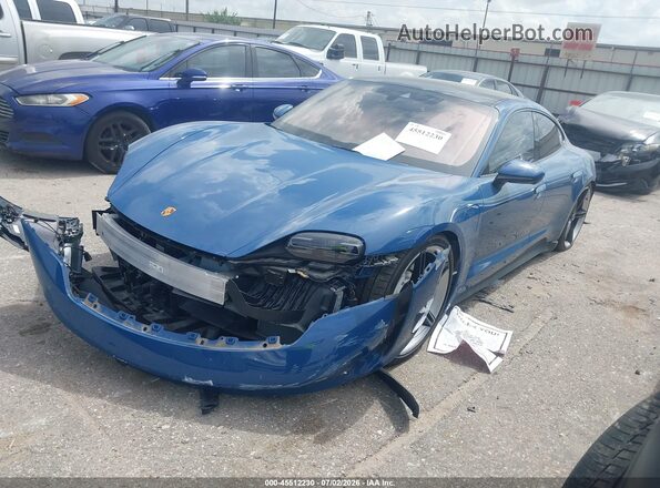 WP0AA2Y12NSA10814 2022 PORSCHE TAYCAN Blue Передня ліва чверть