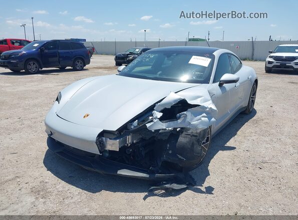 WP0AA2Y13NSA11065 2022 PORSCHE TAYCAN Gray Առջևի ձախ երեք քառորդ տեսարան