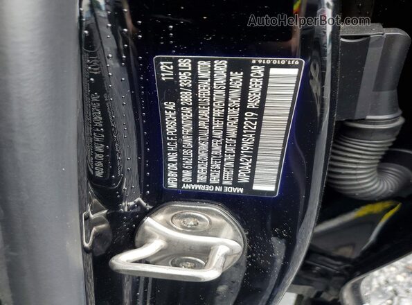 WP0AA2Y19NSA12219 2022 PORSCHE TAYCAN Black Вид підкапотного простору