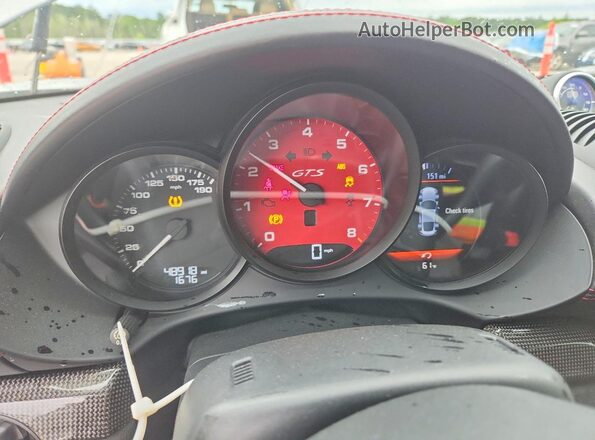 WP0AB2A8XJS278568 2018 PORSCHE CAYMAN Silver Instrument cluster view