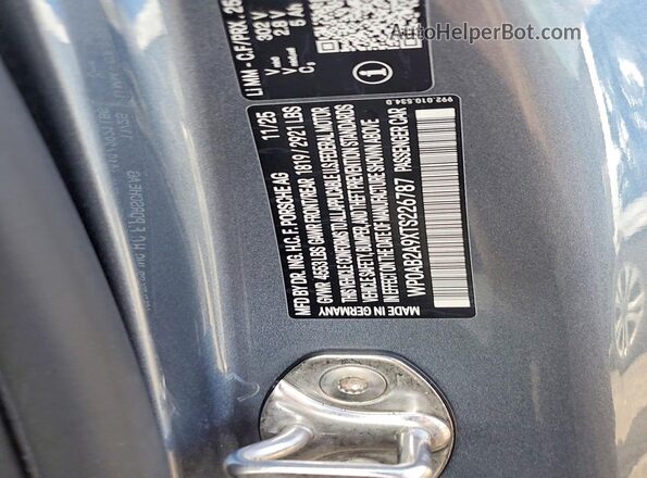 WP0AB2A9XTS226787 2026 PORSCHE 911 Gray Vista del compartimento del motor