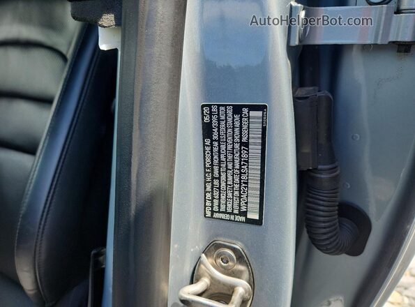 WP0AC2Y18LSA71897 2020 PORSCHE TAYCAN Серебряный Вид наклейки с VIN-кодом