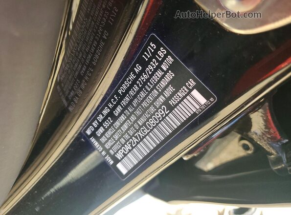 WP0AF2A7XGL080992 2016 PORSCHE PANAMERA Black Շարժիչի բաժամունքի տեսք