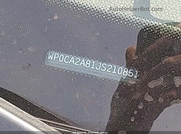 WP0CA2A81JS210851 2018 PORSCHE BOXSTER Черный 
