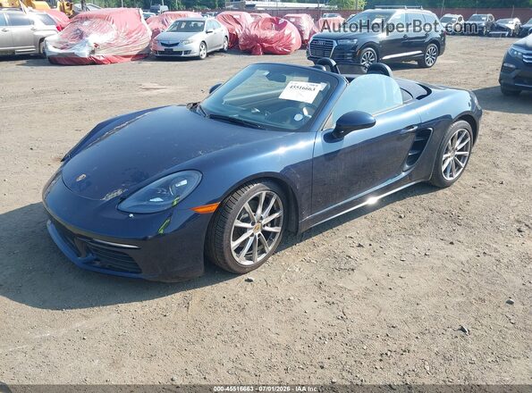 WP0CA2A86JS210750 2018 PORSCHE BOXSTER Dark Blue Առջևի ձախ երեք քառորդ տեսարան