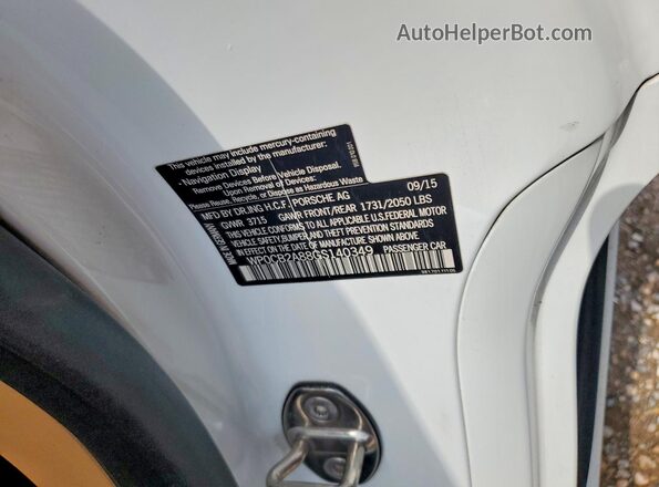 WP0CB2A88GS140349 2016 PORSCHE BOXSTER White Widok komory silnika