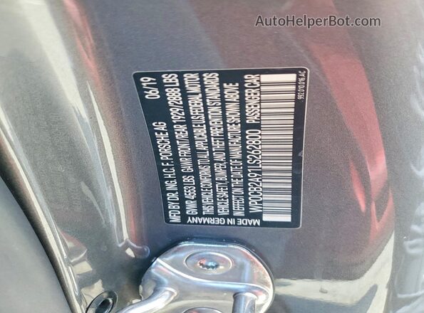 WP0CB2A91LS262800 2020 PORSCHE 911 Gray ძრავის განყოფილების ხედი