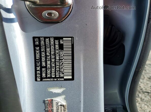 WP1AA2A25GLA04887 2016 PORSCHE CAYENNE Silver VIN sticker view